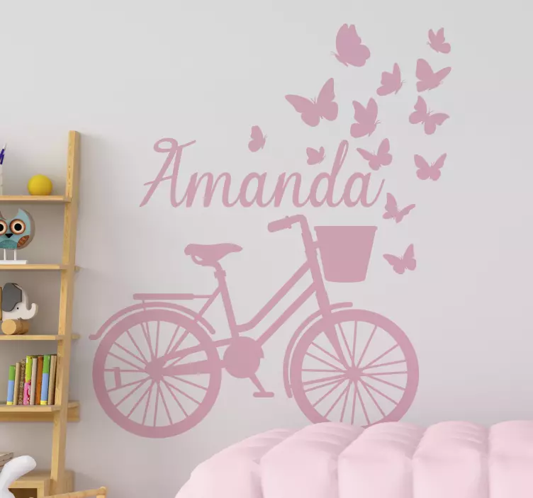 Vinilo infantil de bicicleta personalizable - TenVinilo