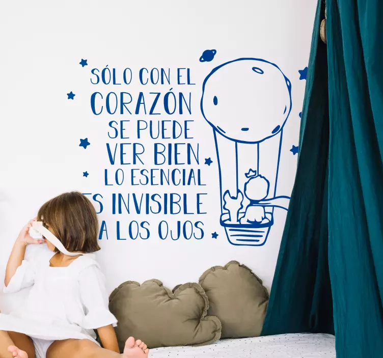 Vinilo infantil el principito en globo - TenVinilo