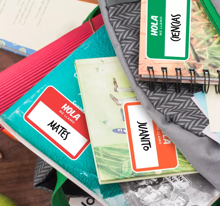 Vinilo infantil etiquetas adhesivas con nombre - TenVinilo