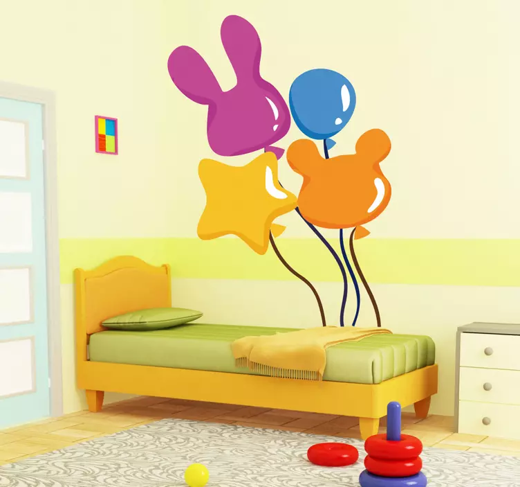 Vinilo infantil globos de colores con formas - TenVinilo