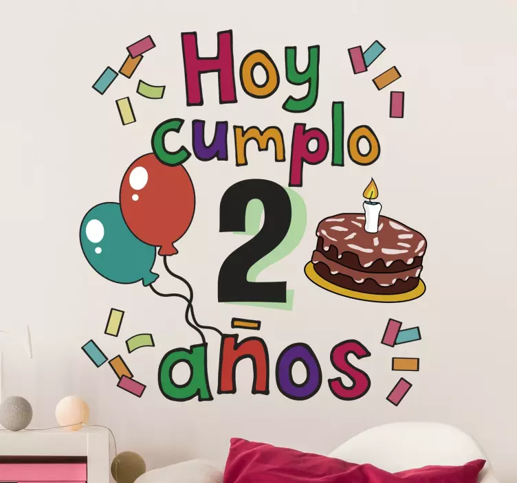 Vinilo infantil hoy cumplo - TenVinilo