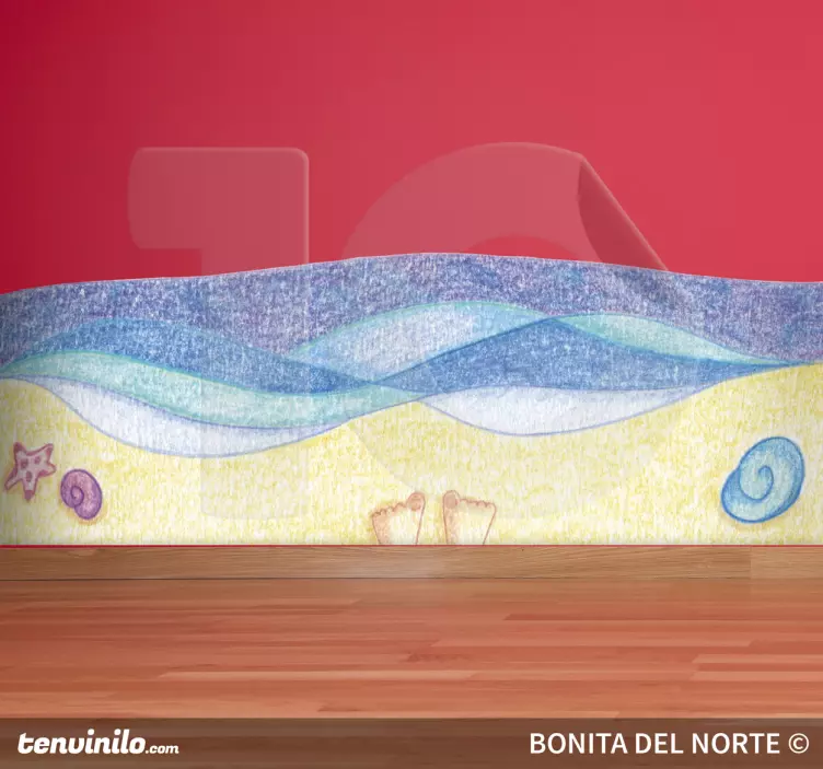 Vinilo infantil paseo por la playa - TenVinilo