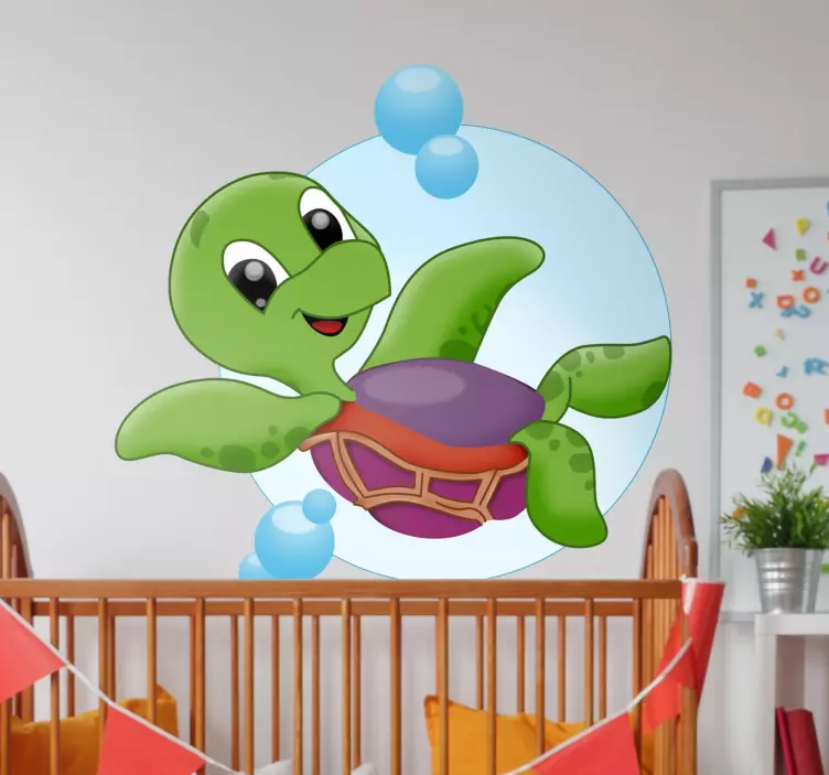Vinilo infantil tortuga bebé - TenVinilo