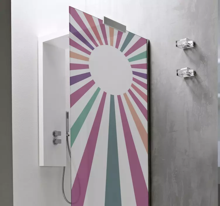 Vinilo para mamparas sol geométrico de los 70 - TenVinilo