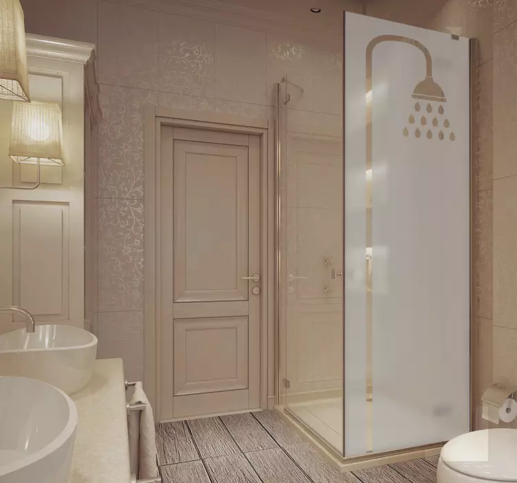 Vinilo mampara ducha icono ducha - TenVinilo