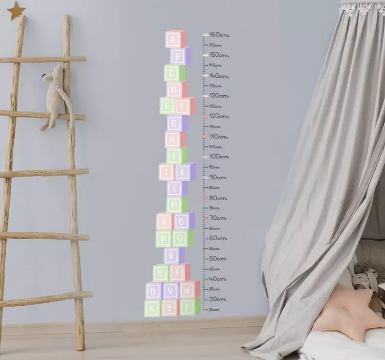 Vinilo medidor cubos de letras - TenVinilo