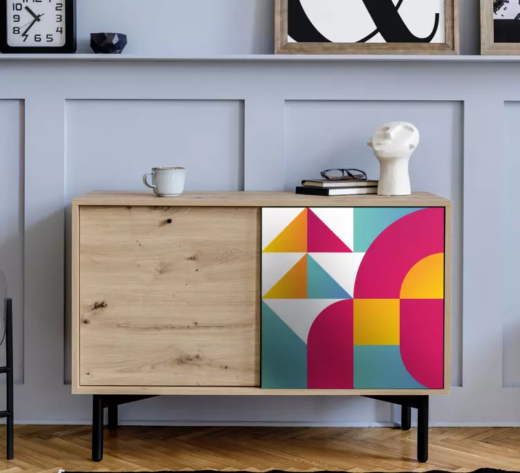 Vinilo para mueble Arte multicolor geométrico - TenVinilo