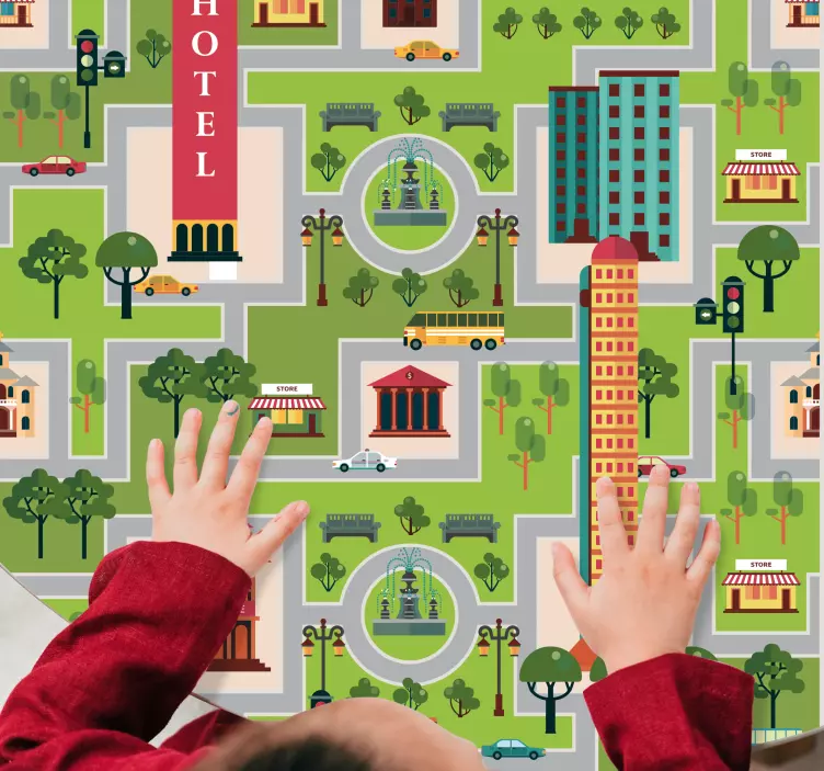 Vinilo para mueble Dibujo de la ciudad y las calles - TenVinilo