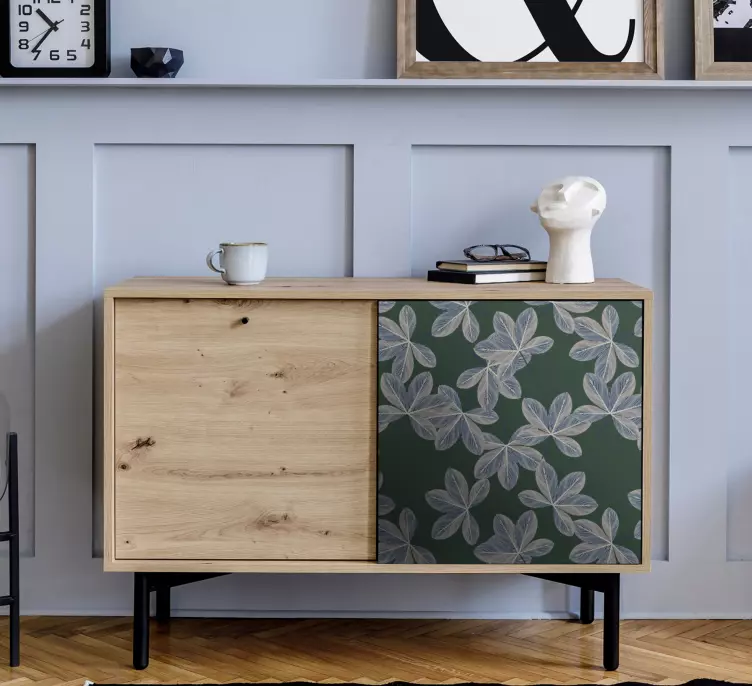 Vinilo para mueble Diseño de hojas oscuras - TenVinilo