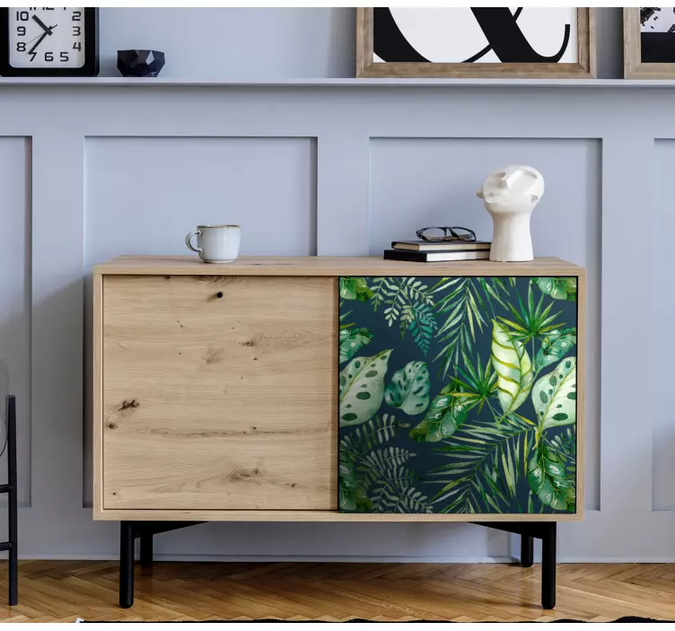Vinilo para mueble Diseño vegetal con estampado de selva - TenVinilo