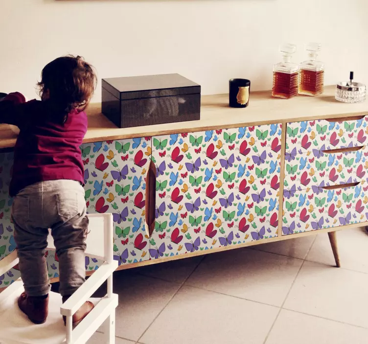 Vinilo para mueble Mariposas volando para niños - TenVinilo