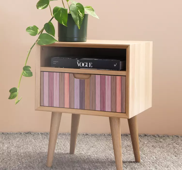 Vinilo para mueble Textura de madera colores gris y rosa - TenVinilo