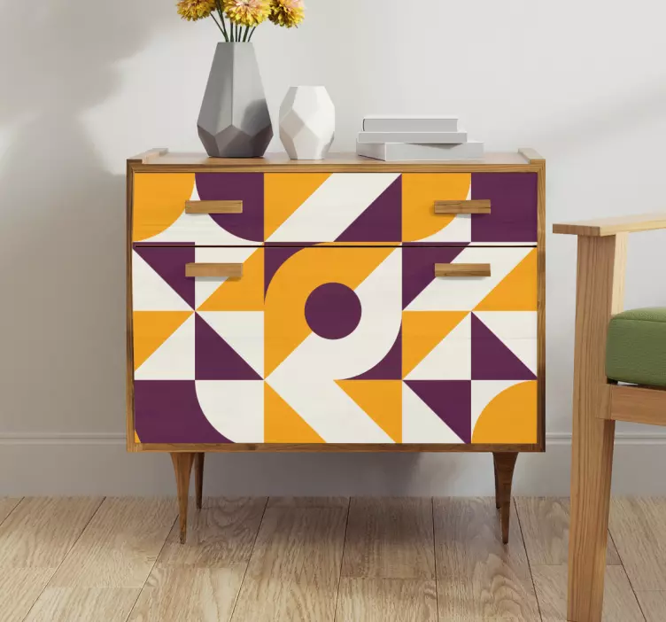 Vinilo para mueble abstracto vintage - TenVinilo