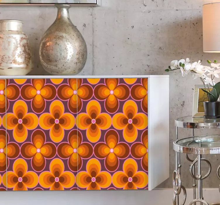 Vinilo para mueble motivo floral retro - TenVinilo