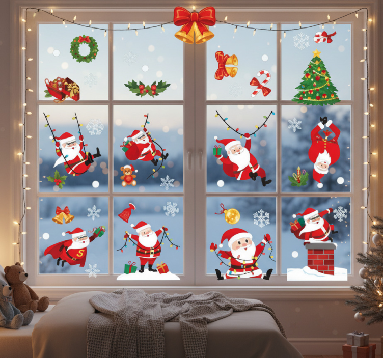 Vinilo navideño set de ventana navidad - TenVinilo