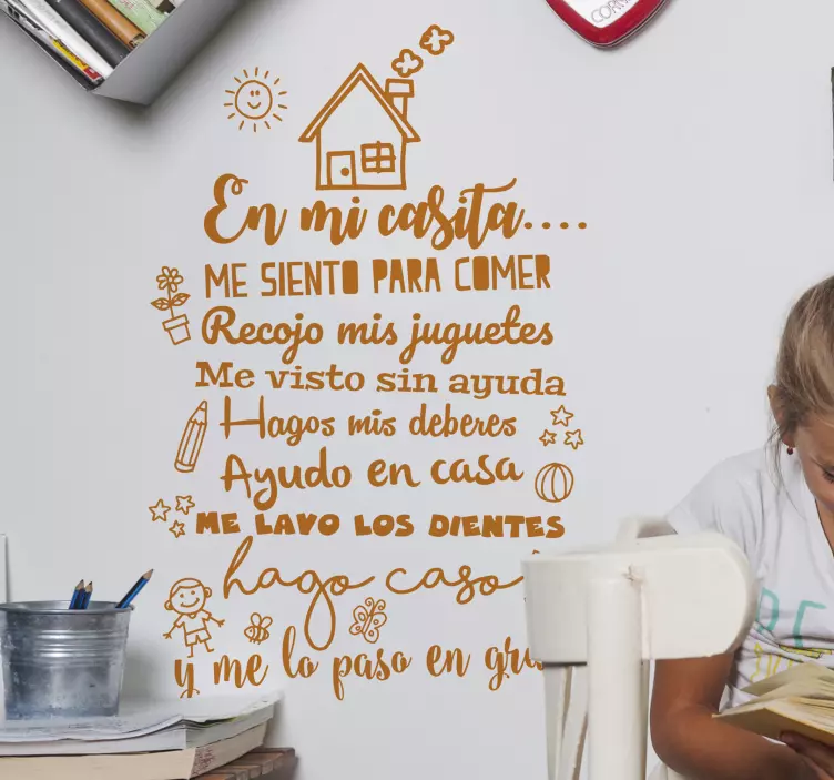 Vinilo normas de la casa especial niños - TenVinilo