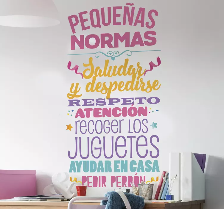 Vinilo normas de la casa para niños - TenVinilo