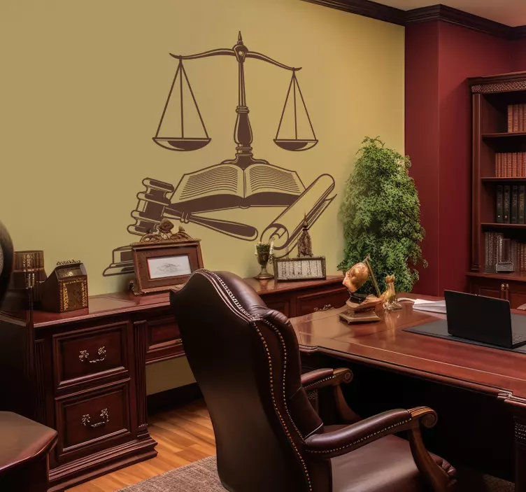 Vinilo oficina legal iconos de justicia - TenVinilo