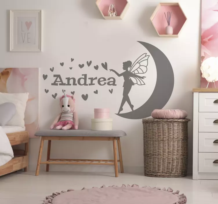 Vinilo hada esparciendo amor personalizable - TenVinilo