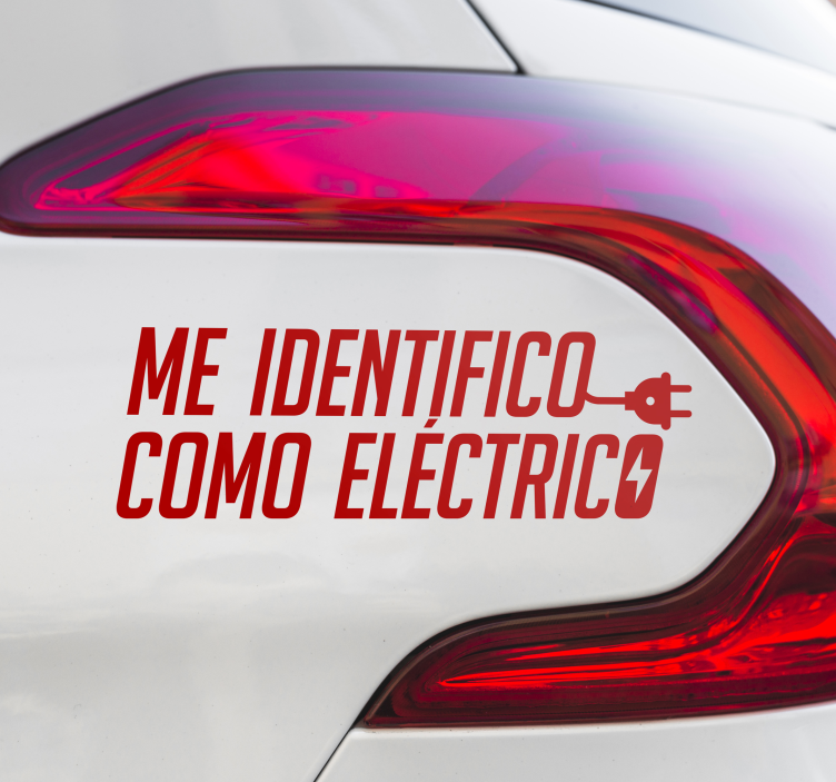 Vinilo para autos me identifico como eléctrico - TenVinilo