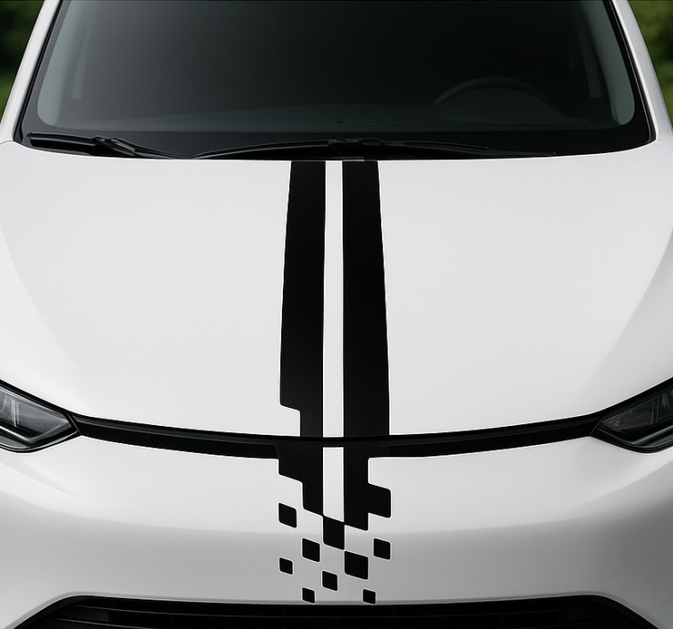 Vinilo para autos rayas abstractas para cofre - TenVinilo