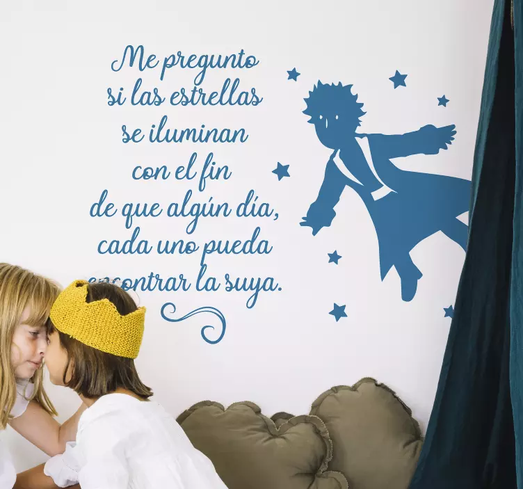 Vinilo infantil cuento Principito y estrellas - TenVinilo