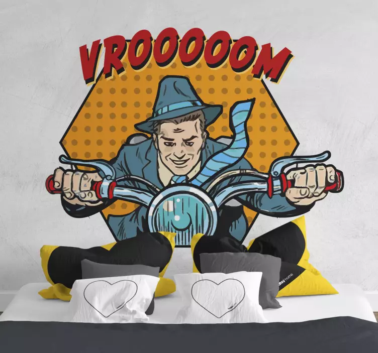 Vinilo cabecero cama cómico de texto - TenVinilo