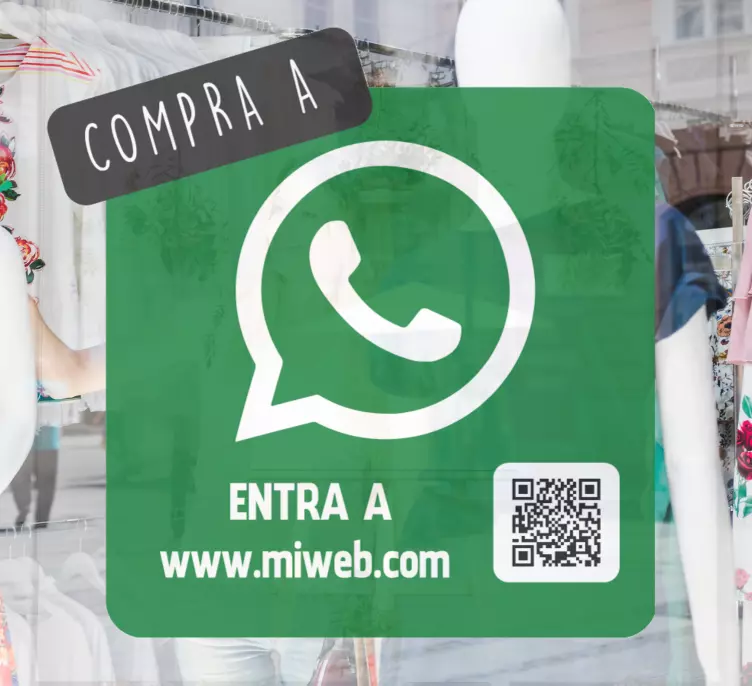 Vinilo escaparate Sitio web de whatsapp personalizable - TenVinilo