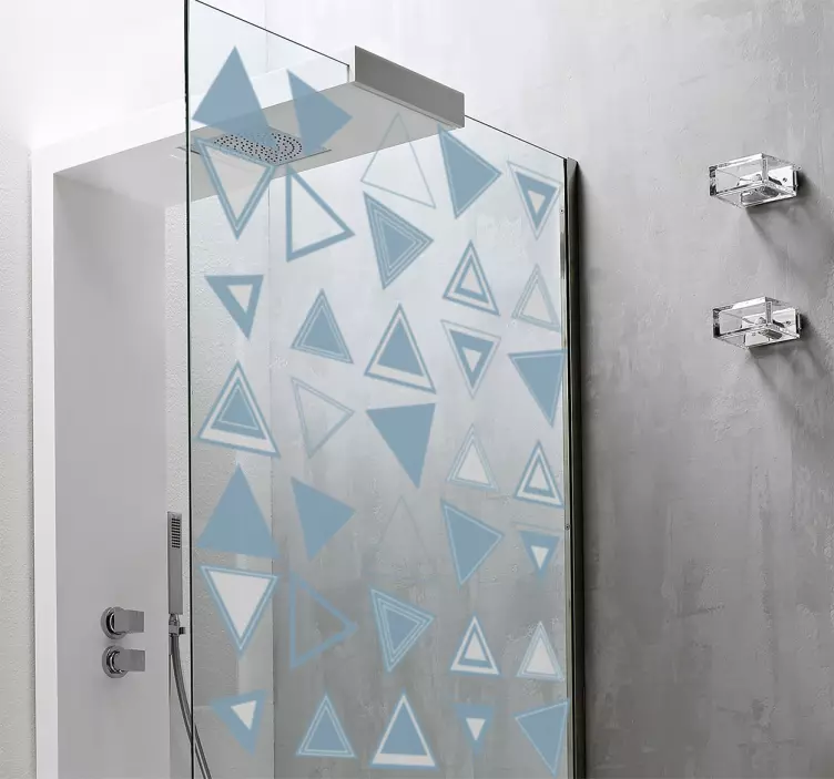 Vinilo mampara ducha formas de triángulo - TenVinilo