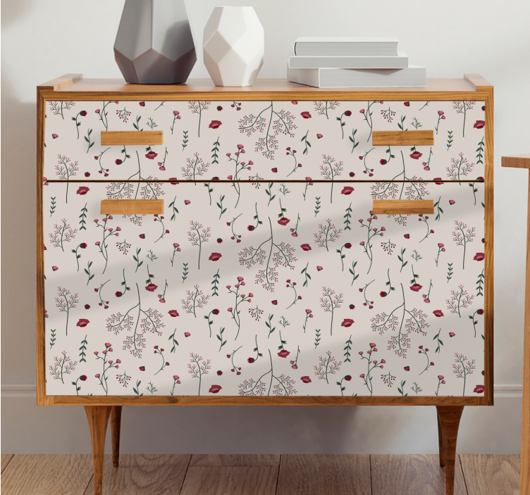 Vinilo para mueble patrón de estampado floral - TenVinilo
