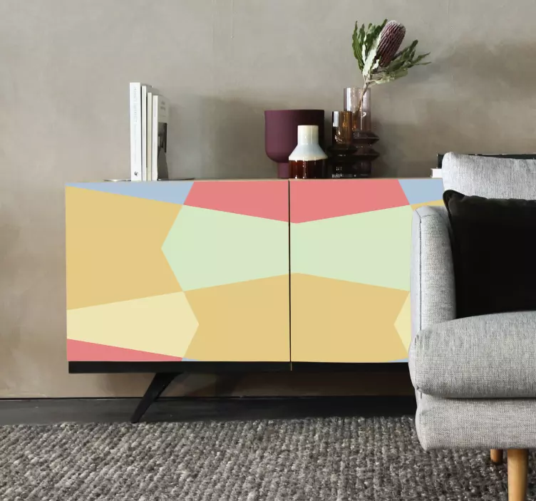 Vinilo para mueble secciones de color geométricas - TenVinilo