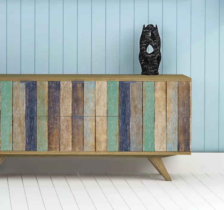 Vinilo para muebles de textura madera colorido - TenVinilo