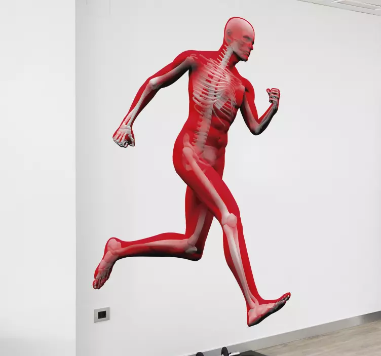 Vinilo para negocio esqueleto corriendo - TenVinilo