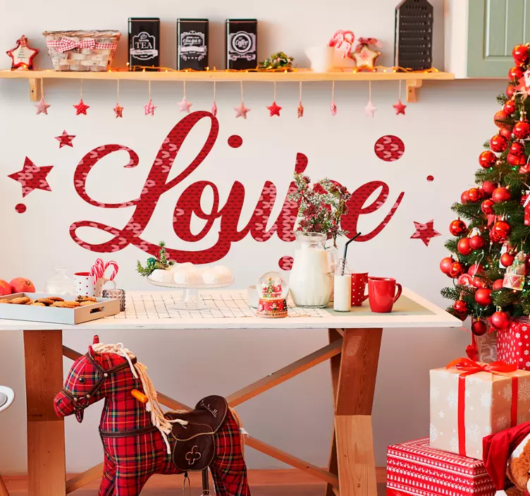 Vinilo infantil estrellas navideñas con nombre - TenVinilo