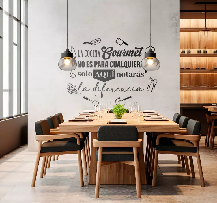 Vinilo pared La cocina gourmet - TenVinilo