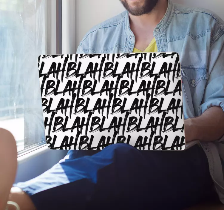 Vinilo para portátil patrón de frase repetida - TenVinilo