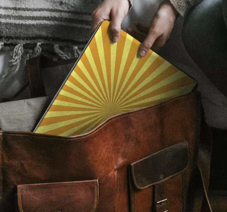 Vinilo para portátil patrón de rayos solares radiantes - TenVinilo