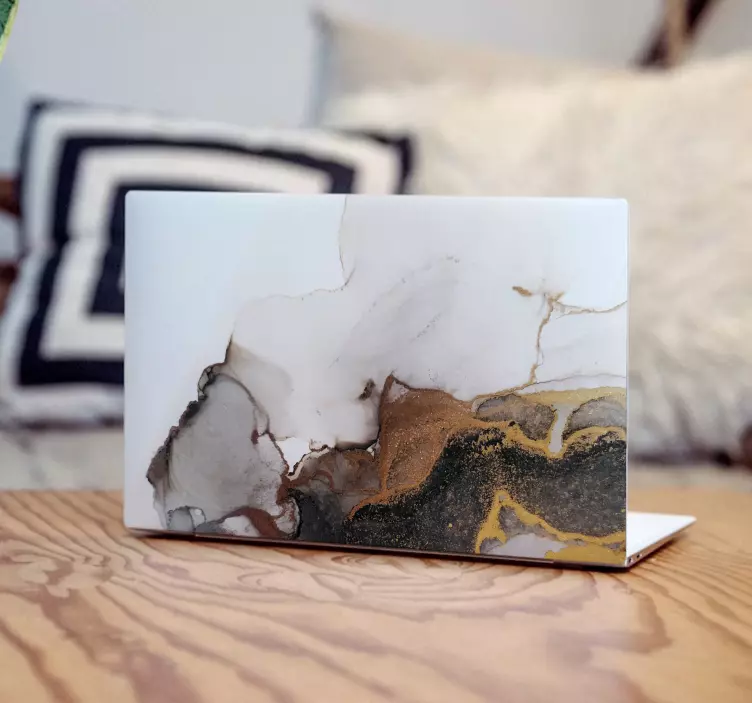 Vinilo para portátil superficie de mármol elegante - TenVinilo