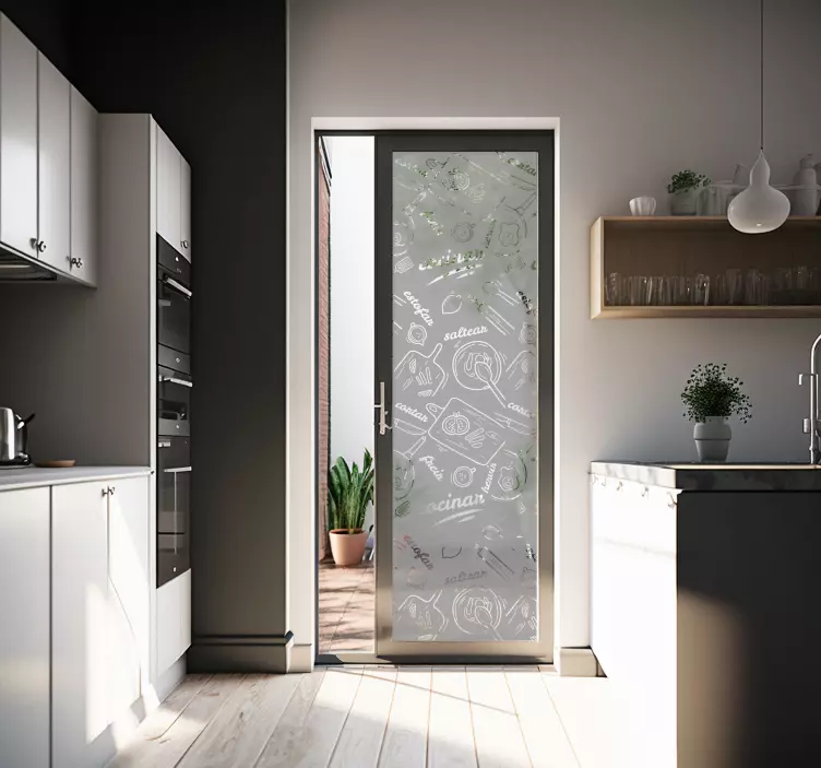Vinilo para puerta de cristal cocina conceptos - TenVinilo