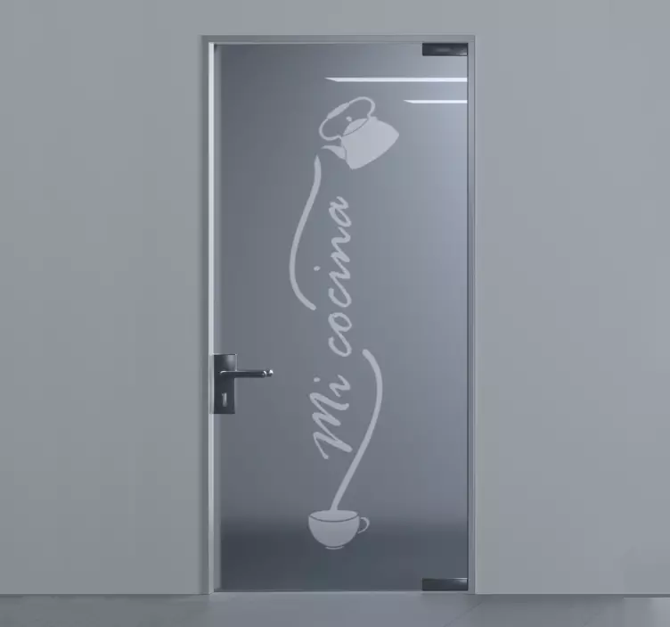Vinilo para puerta decorativo mi cocina - TenVinilo