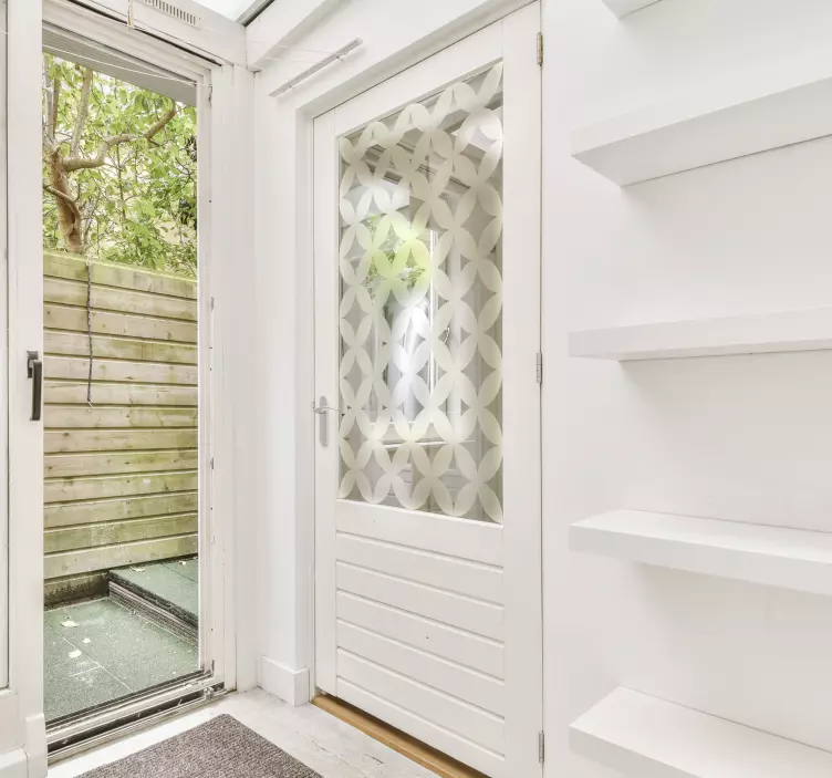 Vinilo para puerta monocolor patrón geométrico - TenVinilo