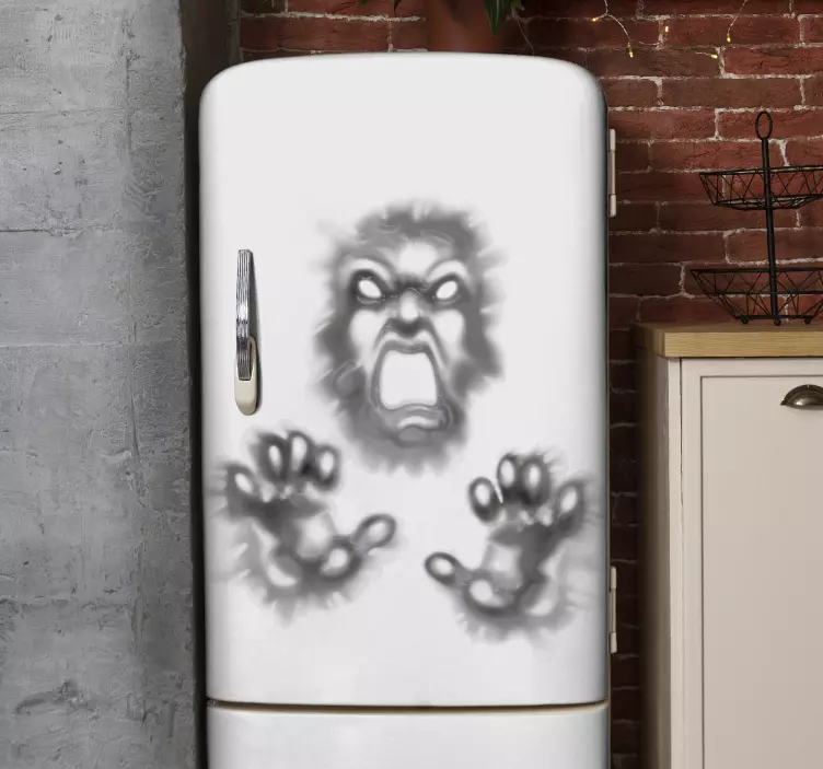 Vinilo para neveras 3d demonio Halloween - TenVinilo