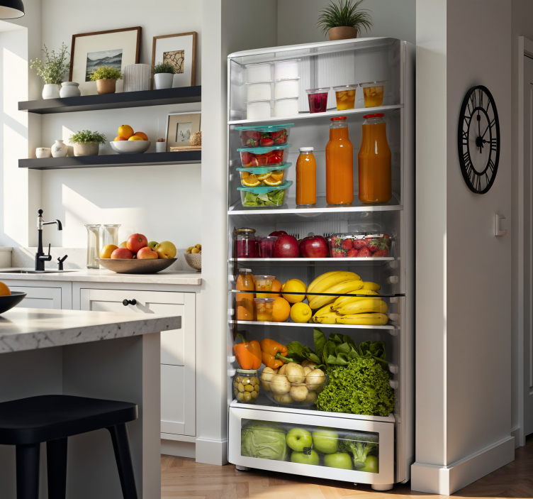 Vinilo para refrigerador comida de la semana familiar - TenVinilo