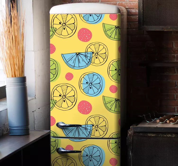 Vinilo para refrigerador con diseño de frutas - TenVinilo