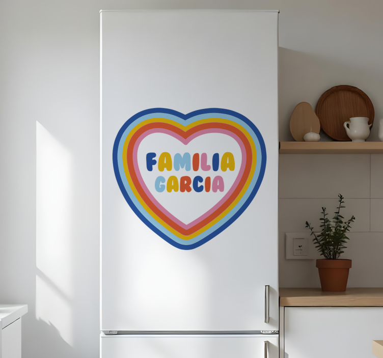 Vinilo para refrigerador corazón con tu nombre - TenVinilo