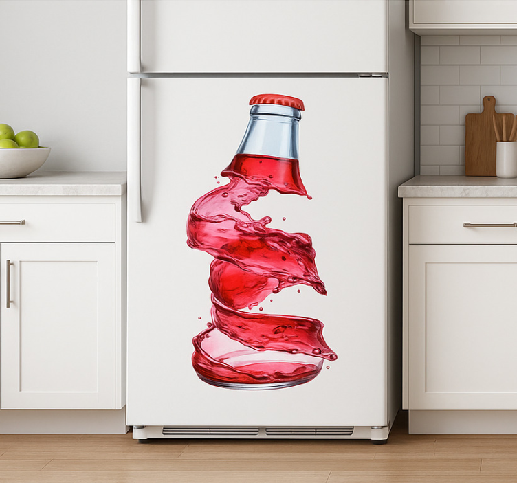 Vinilo para refrigerador decoración de cocina con botellas - TenVinilo