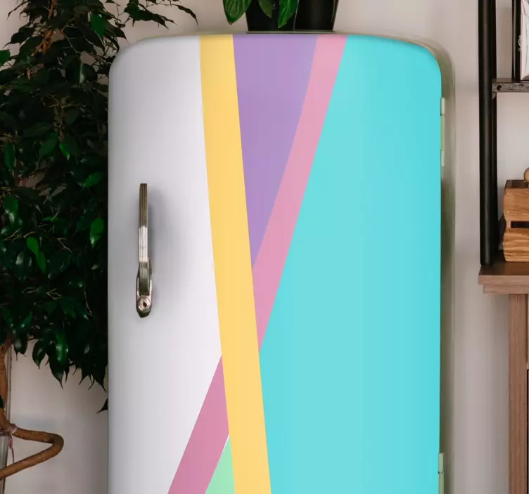 Vinilo para refrigerador líneas geométricas coloridas - TenVinilo