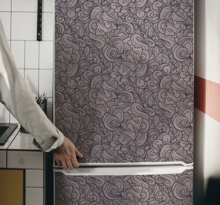 Vinilo para neveras patrón abstracto paisley - TenVinilo