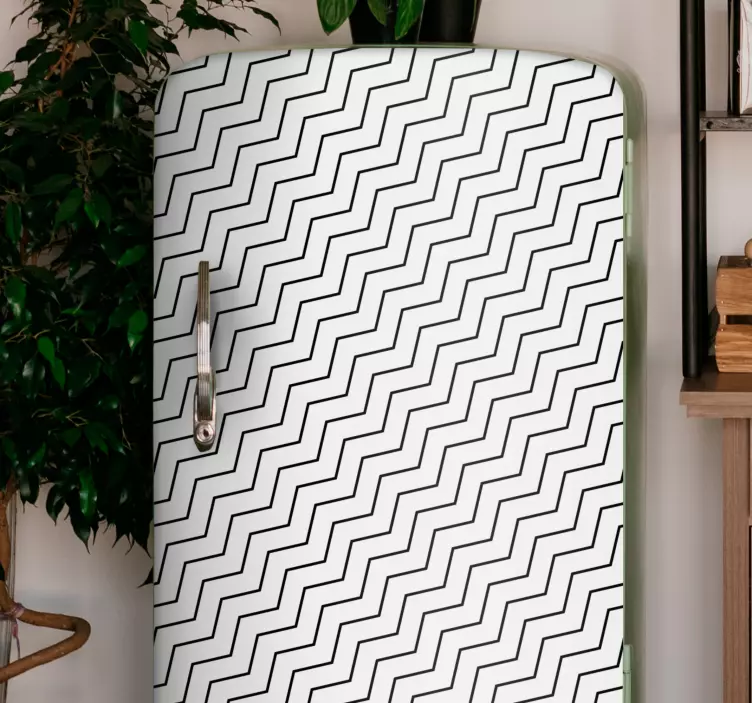 Vinilo para refrigerador superficie con patrón en zigzag - TenVinilo
