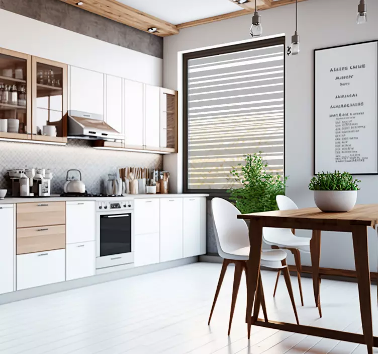 Vinilo para vidrio ventana cocina líneas translucidas - TenVinilo